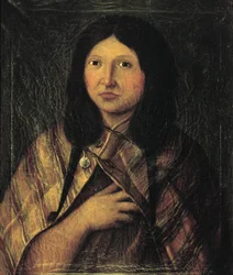 Ritratto di una donna indiana della Patagonia, Disegno realizzato durante la spedizione di Alessandro Malaspina in Sud America c. 1791