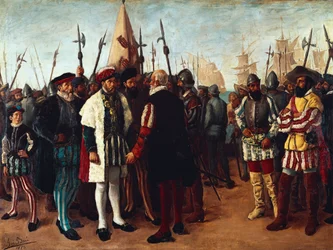 Il re francese Francesco I (1494-1547) nel porto di Valencia