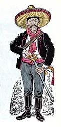 Rivoluzione messicana (1910-1920) - Salazar Amador rivoluzionario seguace di Emiliano Zapata - Xilografia di Jose Guadalupe Posada (1852-1913)