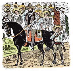 La Rivoluzione Messicana (1910-1920): Ritratto di Francisco Indalecio Madero (1873-1913) rivoluzionario messicano. Xilografia di Jose Guadalupe Posada (1852-1913)