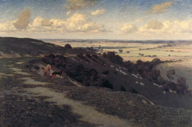 Bury Hill e villaggio con vista sui North Downs