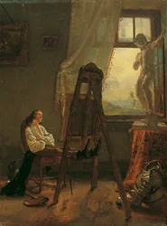 Il pittore addormentato nello studio