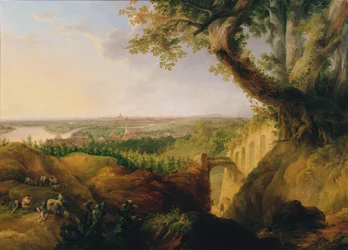 Vista della città principale e residenziale di Vienna dal punto di vista di Nussdorf