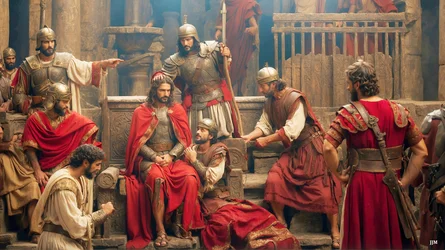 Gesù deriso e percosso dai soldati romani