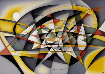 astratto: curva argento-giallo 5