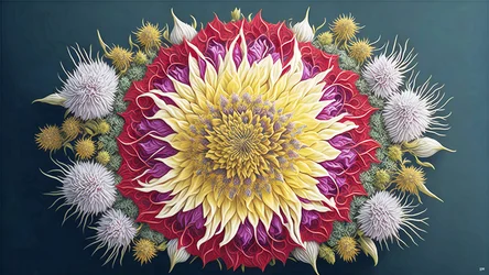 mandala: elementi di cardo con fiore_01