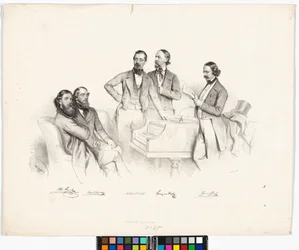 Ritratto di gruppo: Anton Storch, Carl Binder, Anton Emil Titl, Franz von Suppé, Heinrich Proch