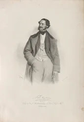 Ritratto del ballerino, coreografo e maestro di balletto Paul Taglioni, 1856