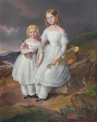 Ritratti di Franziska Contessa Kolowrat-Krakowsky 1835-1904 e Seraphine Contessa..., 1841