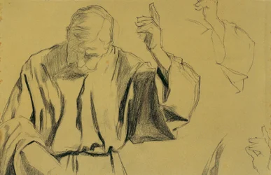 Studio di drappeggio per il dipinto "Ascensione di Cristo"