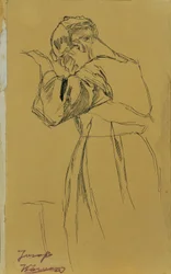 Figura femminile inginocchiata