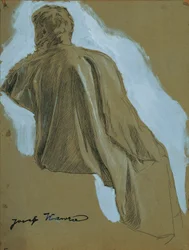 Uomo seduto (studio di drappeggio)