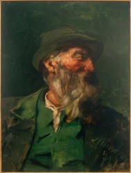 Ritratto di un cacciatore in mezzo profilo