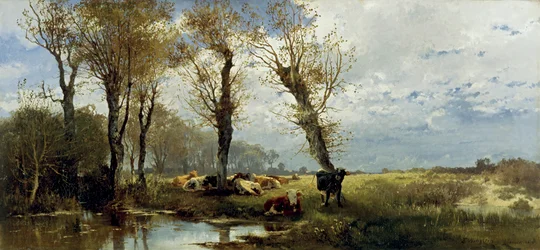 Paesaggio con mandria di bestiame