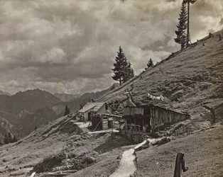 Album "Meine weltkriegs - Erinnerungen South-West Front (Carinzia, Italia, Trentino-Alto Adige) 31/03/1915-12/11/1918 - Josef Zohles Wien": baracche militari nelle Alpi
