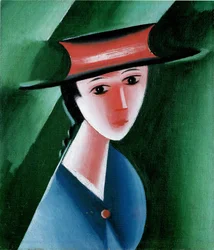 Ragazza con cappello rosso, 1915