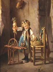 Accanto alla ruota del filatoio