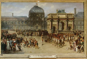 Rassegna militare davanti al palazzo delle Tuileries, Parigi, nel 1810 ...