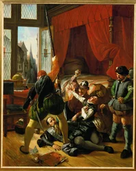 Una scena della notte di San Bartolomeo (dipinto su tela)