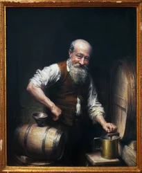 Vignaiolo nella sua cantina
