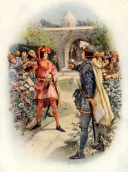 La rosa rossa e la bianca (litografia a colori)