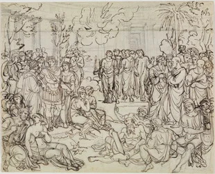 Dante e Virgilio tra i pagani nel Limbo (Inferno di Dante, Canto 4, v. 52)