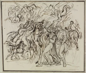 Dante e Virgilio nella selva dei suicidi (Inferno di Dante, Canto 13, V 31)