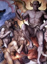 Inferno di Dante (Divina Commedia) - Dettaglio di un affresco di Joseph Anton Koch, Casino Massimo, Roma