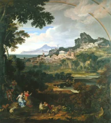 Tedesco: Paesaggio eroico con arcobaleno Paesaggio eroico con arcobaleno