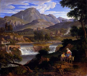 Paesaggio con figure bibliche