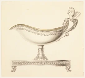 Disegno, prospetto di una barca per salse, 1790-1825