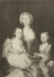 Anne Butterfield Tucker e i suoi figli, Elizabeth e Nathaniel