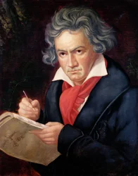 Ludwig van Beethoven che compone la sua 