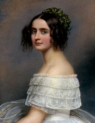 Ritratto della principessa Alessandra di Baviera (Alexandra Amalie di Baviera, Alexandra di Baviera) (1826-1875) - Dipinto di Joseph Karl Stieler (1781-1858) Ec. All