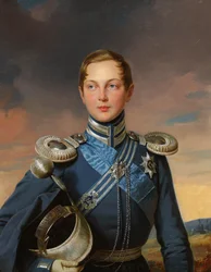 Ritratto dello Zarevic Alessandro Nikolaevich di Russia 1818-1881