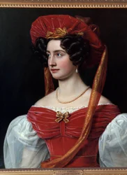 Ritratto di donna con cappello rosso