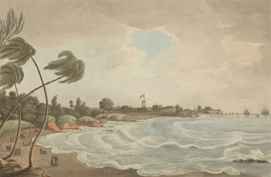 Baia di Bencooler, Piccola Strada e Molo, Forte Marlborough, Sumatra, 1799