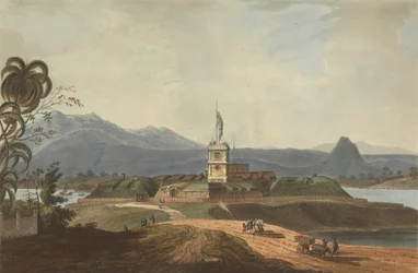 Vista Sud-Est del Forte Marlborough, Benkulen, Sumatra, 1799