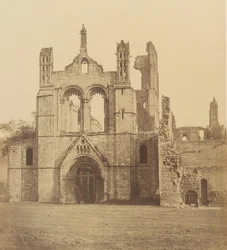 Abbazia di Kirkstall. Da Ovest, 1850s