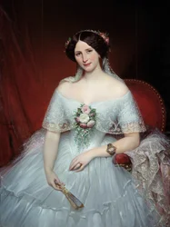Ritratto di Madame Pouchet. È la moglie del medico Archimède Pouchet, amico di Gustave Flaubert. Dipinto di Joseph Court (1797-1865), 1849. H. 0,97 x 1,3 m, Rouen, Musée des Beaux-Arts
