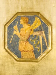 Angelo con una freccia, dettaglio da Crystofore