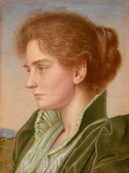 Gertrude Southall (acquerello con colori di carrozzeria e gomma arabica, lumeggiato con oro)