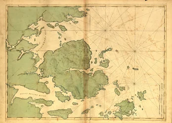 49,000. Rilievo mostrato mediante tratteggio. Profondità mostrate mediante scandagli. Mostra la costa della contea di Hancock, Maine. Disponibile anche sul sito web della Library of Congress come immagine raster. Vault AACR2