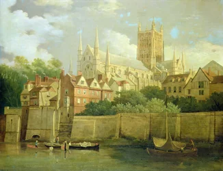 Veduta della Cattedrale di Worcester da Sud-Ovest
