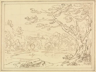 Paesaggio con Alberi vicino a un Lago