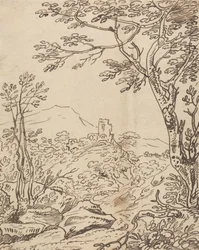 Alberi e un Castello in Lontananza