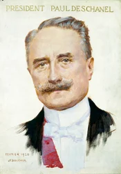 Ritratto di Paul Deschanel (1855-1922), Presidente della Repubblica. Illustrazione di Joseph Felix Bouchor (1853-1937), febbraio 1920. Parigi. Musee Carnavalet