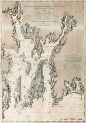 Carta della Baia di Ipswich e Capo Ann, costa atlantica del Nord America