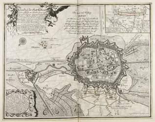 Schema della città di Douay con il forte sull