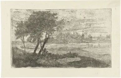 Paesaggio con un aratore